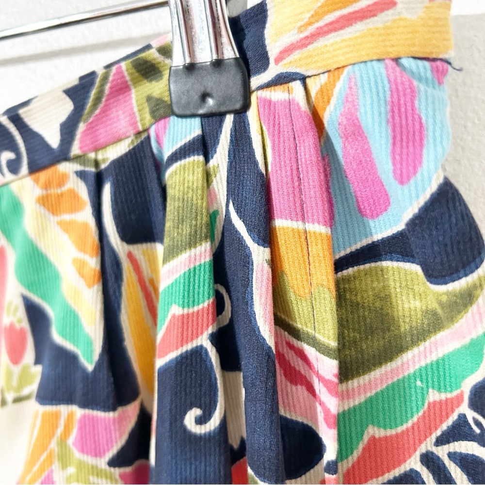 Vintage Talbots Pin Wale Light Corduroy Multicolor Botanical Faux Wrap Skirt - Picture 7 of 11